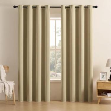 Imagem de Cortinas Blackout Joydeco com isolamento térmico bege 230x228cm