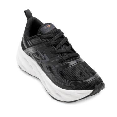 Imagem de Tênis Casual King Kids PB Infantil BX25-BK2091, 32, Preto, Branco