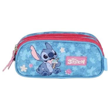 Imagem de Estojo Escolar 3 Divisões Stitch Pink e Rosa Luxcel, PINK, UN