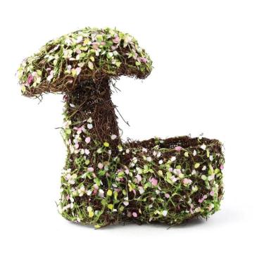 Imagem de Cesta De Pascoa Cogumelo  Rustic C/Folhas 26x18cm 1065783