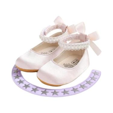 Imagem de Sapatos Mary Jane Antiderrapantes Para Bebês Meninas Com Laço E Sola M