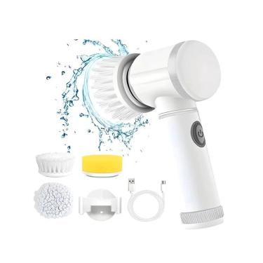 Imagem de Escova Limpeza Elétrica Multiuso Sem Fio Giratória Cozinha Banheiro Recarregável