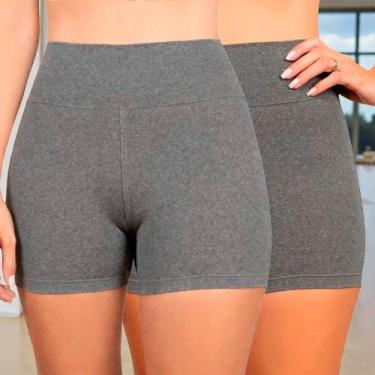 Imagem de Kit c/ 2 SHORTS Legging BASICA 2 Cintura Alta Fitness Treino Casual Pr