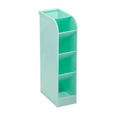 Imagem de Organizador De Mesa Plástico Porta Lápis Caneta 4 Divisórias Multiuso 