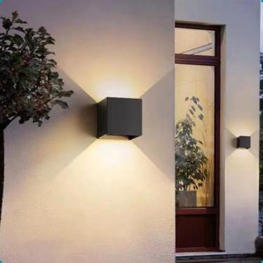Imagem de Luminaria Parede Arandela Quadrada Decorativa Uso Externo Preto - Dant