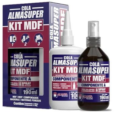 Imagem de Cola Instantânea Almasuper Kit Para Mdf Almata, Azul-marinho