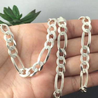 Imagem de Corrente Prata Legitima 925 3 E 1 Grossa 8 Mm 70 Cm - Lojas La&Ny, 70,