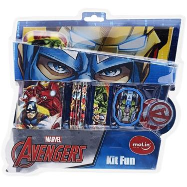 Imagem de Kit Escolar FUN Avengers 2 com 7 Peças Molin