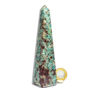 Imagem de Obelisco Amazonita Paraiba Natural 14 a 16 cm 300 a 400g - B - Cristai