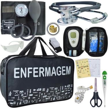 Imagem de Kit Enfermagem + Aparelho Medidor Glicose Completo Premium - Love Saud