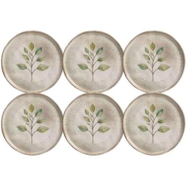 Imagem de Jogo 6 Pratos Sobremesa 21,5cm Cerâmica Orgânica Porto Brasil Bio Ever