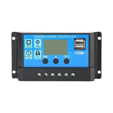 Imagem de Controlador De Carga Solar Com Display LCD Ajustável 12V 24V PWM 10A-1
