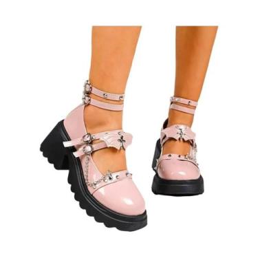 Imagem de Sapatos Femininos De Moda Com Laço Estilo Mary Jane, Bico Redondo, Sol