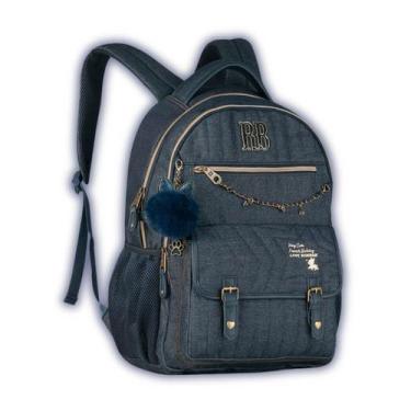 Imagem de Mochila Costas Rebecca Bonbon Jeans Infantil Viagem Meninas - Clio Sty