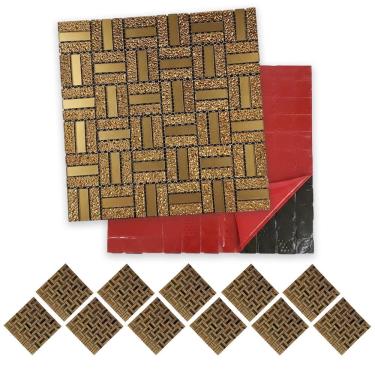 Imagem de Pastilha De Vidro Kit 11 Uni Adesivo Parede Cozinha Banheiro Sala Decorativa Facil Aplicacao Moderna Requintado Reforma