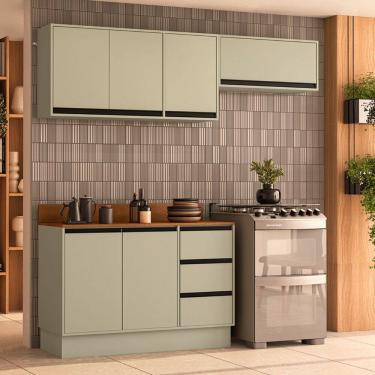 Imagem de Cozinha Modulada 3 Pecas com Tampo e Rodape Koya Politorno