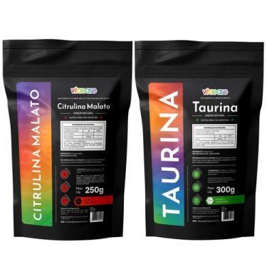 Imagem de Combo Citrulina Malato 250g Taurina 300g  PréTreino em Pó  Suplemento 