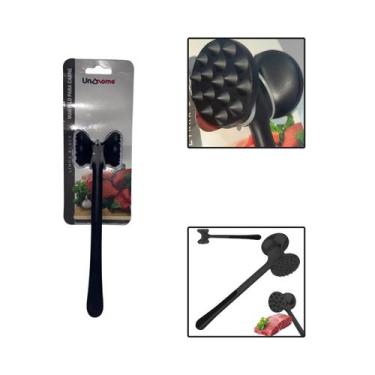 Imagem de Martelo Batedor Amaciador Carne Bife Liga Zinco Preto - UnyHome