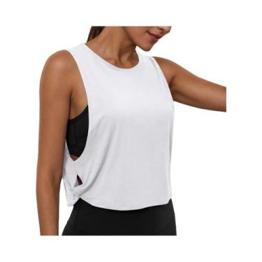 Imagem de Camiseta Sem Mangas Para Yoga Feminina Com Decote Redondo, Top Casual 