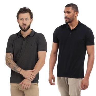Imagem de Kit 2 Camisa Polo Masculina Dia a Dia Conforto-Masculino