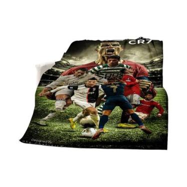 Imagem de Cobertor Estampado De Futebol CR7, Quente, Macio E Confortável, Para P
