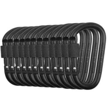 Imagem de Mosquetón Vonpri de Aluminio con Cierre en D, 7.62 cm, Negro