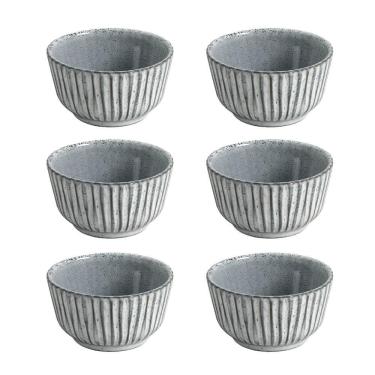 Imagem de Conjunto de Ramequim Linhas Echo para Servir em Stoneware com 6 Peças 170ML Branco Porto Brasil