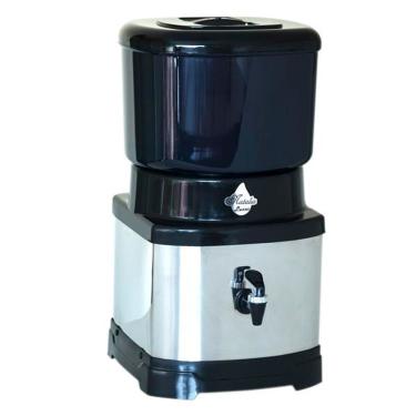 Imagem de Filtro de Água Natalia Luxus para Purificação em Cerâmica Inox e Polipropileno com Cuba de Barro e Suporte Preto OEM