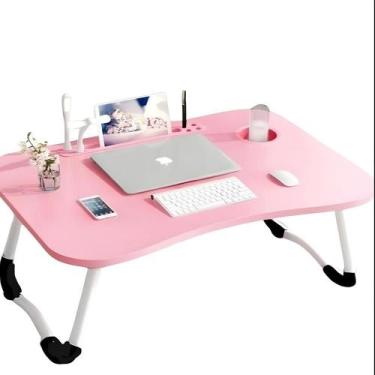 Imagem de Mesa notebook home office usb ventilador iluminacao cama sofa dobravel