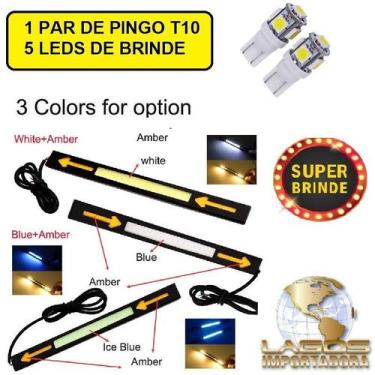 Imagem de Kit PAR Farol Auxiliar SETA (Cores Variadas) + T10 para Farolete - Luz