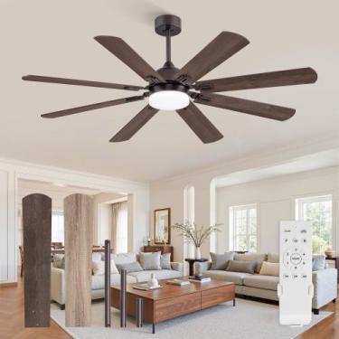 Imagem de Ventilador de Teto Fanbulous 157 cm 8 Hélices Bronze Óleo LED com Cont
