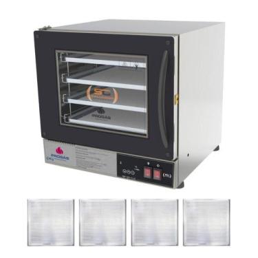 Imagem de Kit - Forno Turbo Prp-004 Plus Digital 127v Preto + 4 Assadeiras - Pro
