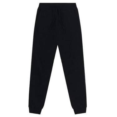 Imagem de Calça jogger infantil menino em moletinho Brandili-Preto, 10, Preto