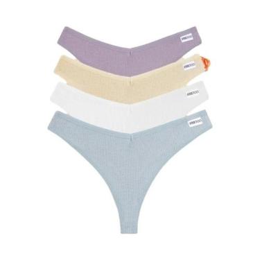 Imagem de Conjunto De Calcinhas De Algodão Waffle Para Mulheres, Sexy, Com Cintu