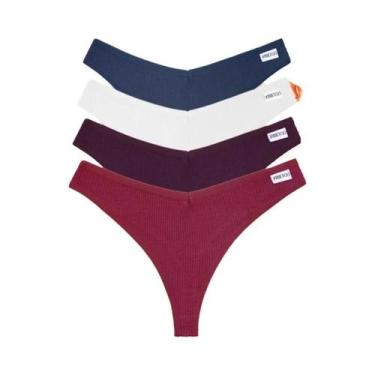 Imagem de Conjunto De Calcinhas De Algodão Waffle Para Mulheres, Sexy, Com Cintu