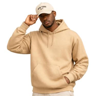 Imagem de Moletom Masculino Canguru com Capuz + Boné Dad Hat Bordado Casual Conjunto Inverno Conf...