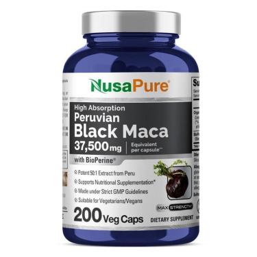 Imagem de Suplemento Nusa Pure Black Maca Root 37.500 Mg 200 Cápsulas-Unissex