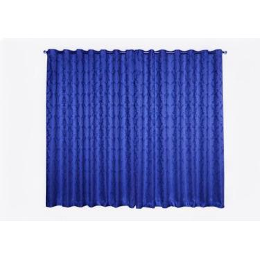 Imagem de Cortina Jacquard 4,00x2,50 Para Varão Simples - - Ludatex, Azul