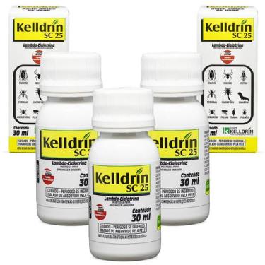 Imagem de Kit 1 até 5 Unidades Sc 25 30ml Inseticida Kelldrin Mata Escorpião Bar