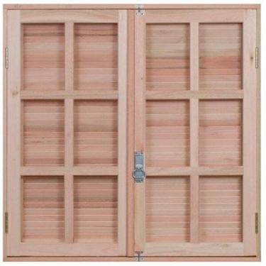 Imagem de Janela de Madeira Veneziana 100x80cm com Caixilho 12cm Ewk 150 Rondosu