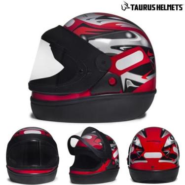 Imagem de Capacete San Marino Vermelho Grafic Masculino e Feminino Original Taur