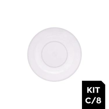 Imagem de Jogo c/8 Pratos Raso de Melamina Basic Branco 25cm Lyor