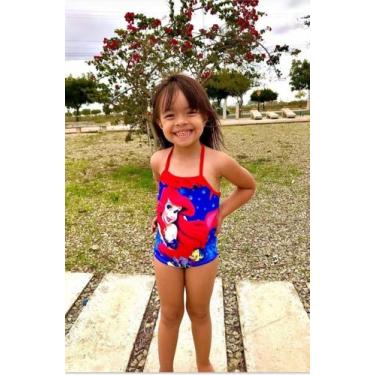 Imagem de Maiô para crianças, estampado, pequena sereia. - Roupas 