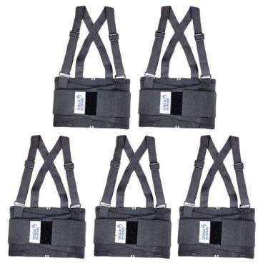 Imagem de Kit 5 Cinta Ergonômica Refletiva Black Belt Reflex Volk, G