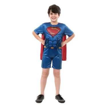 Imagem de Fantasia Super Homem Infantil Batman vs Superman Curto Com Músculo e C