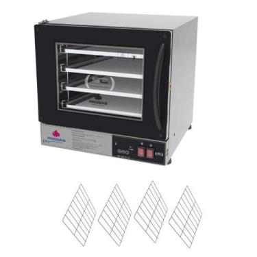 Imagem de Kit Forno Turbo Elétrico Profissional Digital Prp-004 Plus 127v Preto 