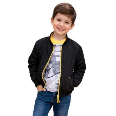 Imagem de Jaqueta Infantil Microfibra Menino Preto/Amarelo Righsson, 6