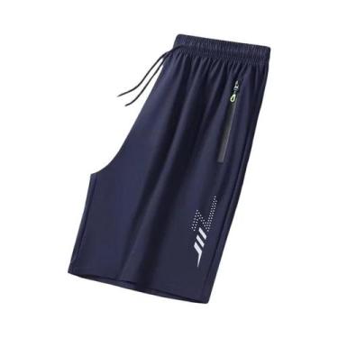 Imagem de Shorts De Corrida Masculinos plus Size De Secagem Rápida Em Seda Gelad