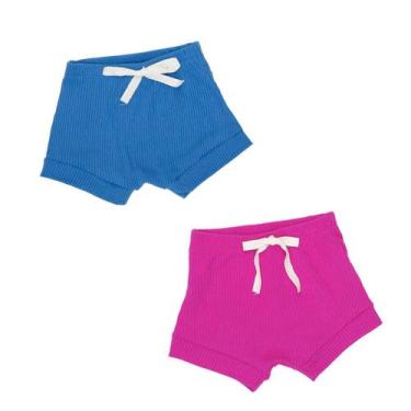 Imagem de Kit 2 Bermudas Shorts Curto Tapa Fraldas Bebê Baby Unissex - Fofotinho
