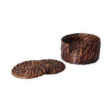 Imagem de Porta-Copos Mundiart Rattan com 6 Peças 12x6,5x10cm
